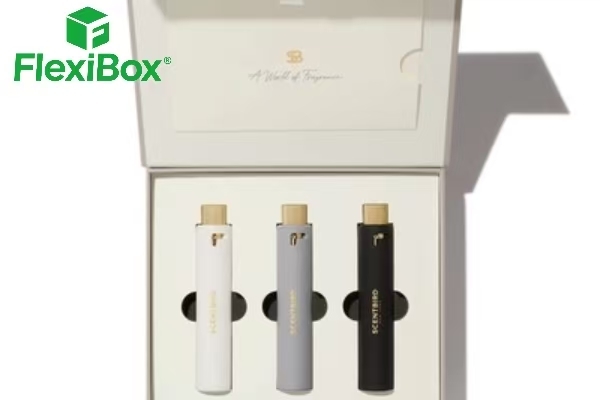 Luxury Magnetic Flip-Top Gift Box with Gold Foil Stamping Custom EVA Flocked