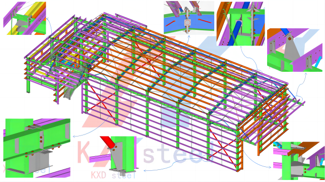 Anti Corrosion Galvanized Steel Structure Building Prefabricated Metal Frame Warehouse