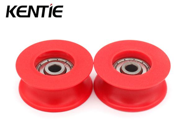 High Hardness Ball Bearing Pulley S608ZZ 6.35 Hole Red Roller Wheels For Sliding Door