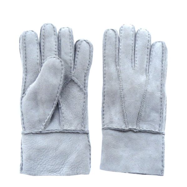 Winter Merino Leather Shearling Sheepskin Gloves Hand Sewing Multi Color