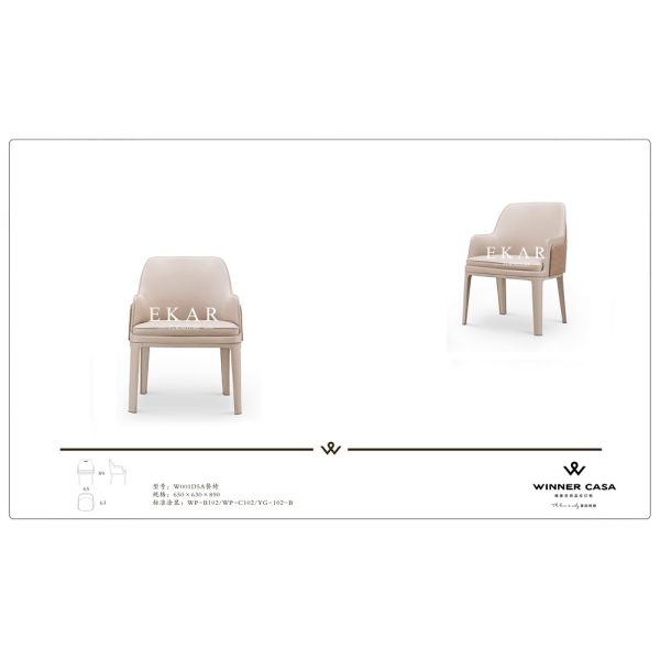 Modern Deluxe Chair Elegant Luxury Leather Dining Chair W001D5A
