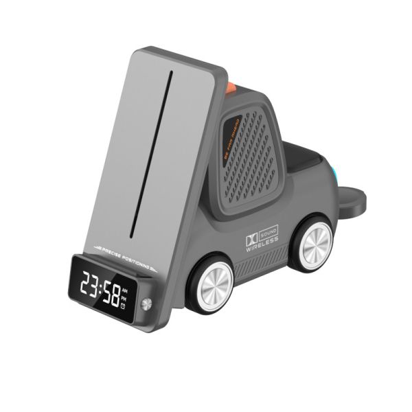 Cargador inalámbrico multifunción de carga rápida de 15W para teléfono con luz fijada y entrada de 5V/2.1A