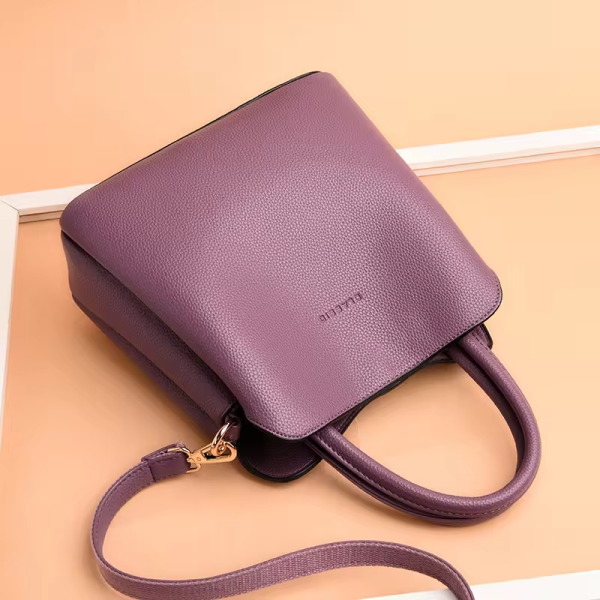 Medium Size Women's Leather Handbag Designer Shoulder Bag with Geometric Pattern