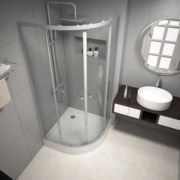900x900x2000mm Bathroom Curved Corner Shower Enclosure , Shower And Bath Enclosures
