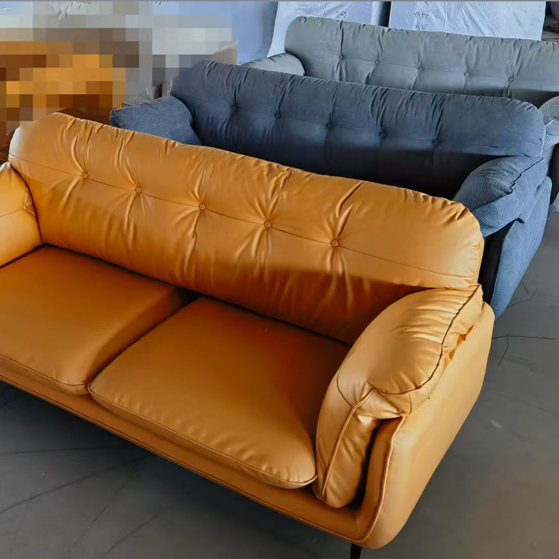 Italian Style Minimalist Double-Seat Framed Retro Sofa Comfortable Straight Row Leisure Fabric Sofa Couch for Apartment Villa