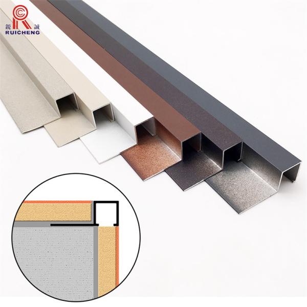 Metal Gold Aluminium Square Edge Tile Trim Tile Floor Trim Corner Internal Protection