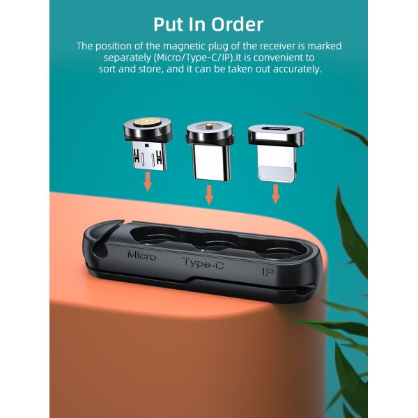 Type C Micro Cable Organizer Case Magnetic Silicone Plug Case For IOS