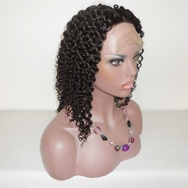 #1b 130% Density Brazilian 100% Human Hair Deep Curl Full Lace wigs