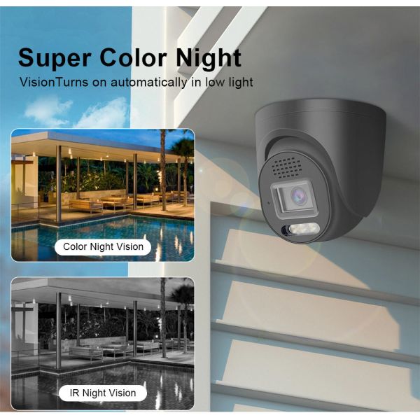 8 Channels Customized Metal Dome Style H.265 4K 8MP Wired POE IP Network CCTV Home Security Camera System
