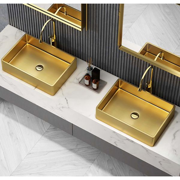SUS304 Rectangular Stainless Steel Vessel Sinks For Hotel Bathroom
