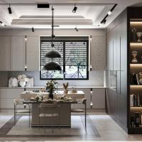 Diseño gratuito Armario de cocina de chapa de madera moderna