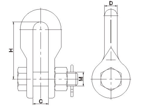 Electric Link Fittings Clevis Plate Silver Color From U-7 To UK-32130