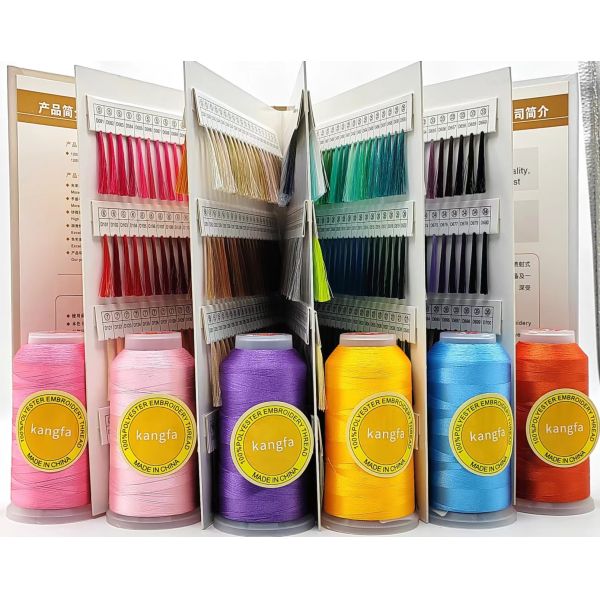 4000y 100% de poliéster 120D/2 hilo de bordado de máquina para tejidos duros y gruesos