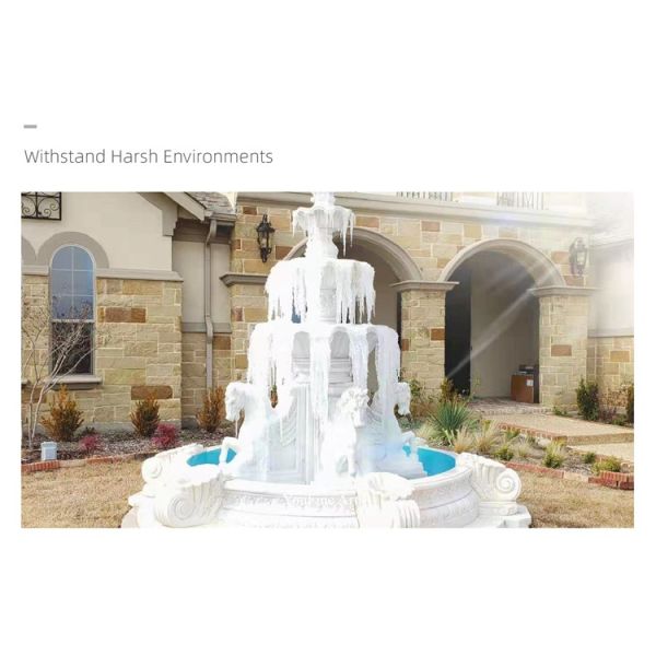 Outdoor Hand Carved White Marble Angel Statue Water Fountain