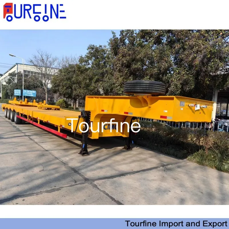 100 Ton Detachable Gooseneck Lowboy Trailer 4 Axle for Oversized Equipment Transport