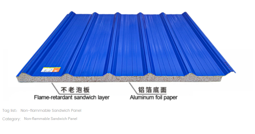 Customized Insulated Sandwich Panel Blue Fireproof Sandwich Panel Environmentally Friendly