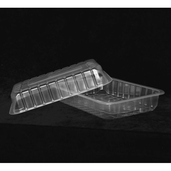 285 X 205 X 55 MM PP Disposable Plastic Stackable Food Tray Clear Rectangle