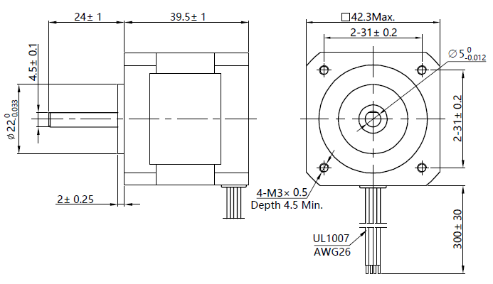 Точность длины Stepper мотора 42mm гибрида 1.8° NEMA17 высокая с принтером вала 3D d
