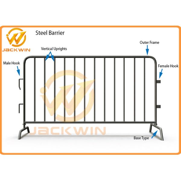 Road Safety Temporary Removable Metal Crowd Control Barricade For Traffic