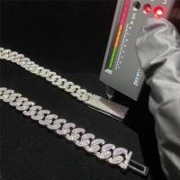 Joia Cuban Link Sterling Silver Iced Out da corrente de Vvs Miami Moissanite