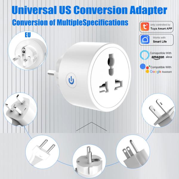 Tuya Wifi Smart Socket Remote Voice Control Plug With Scheduling And Automation Functions