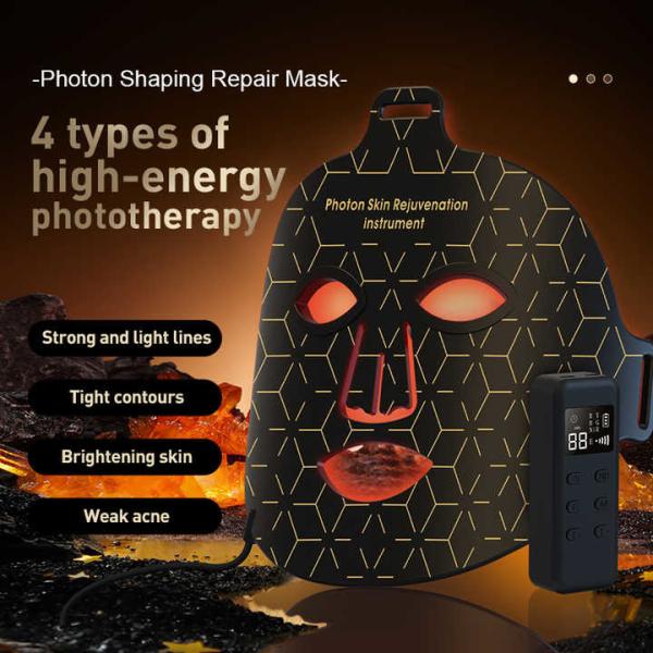 3.7V 4.5W Facial Skin Care Machine Silicone Flexible Infrared Light Therapy Face Mask