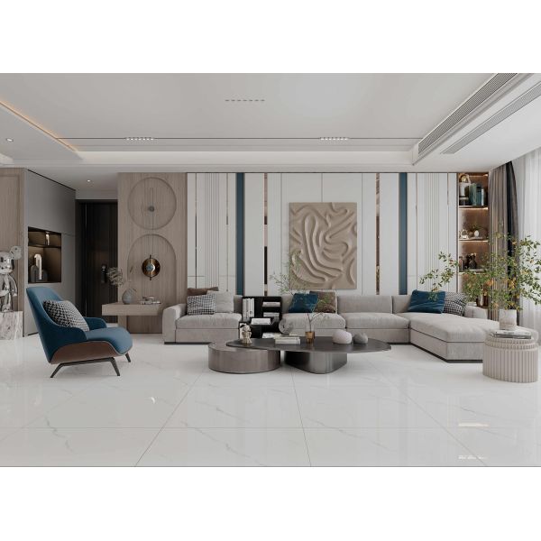 Carrara Blanco 800x800mm Porcelana de cristal pulido para el salón