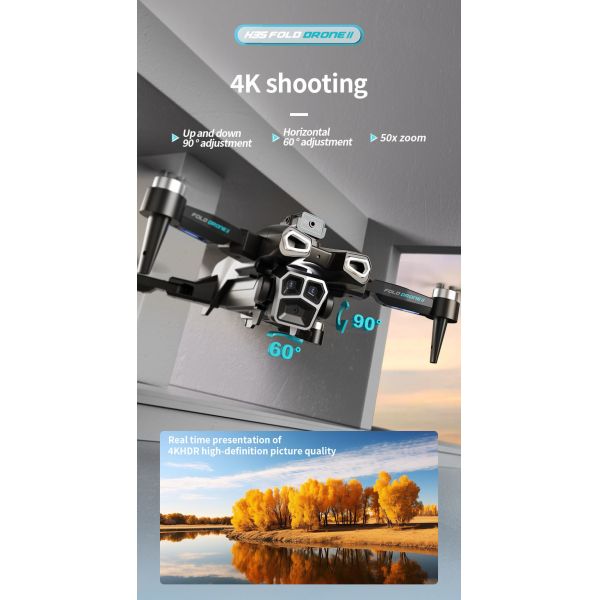 Профессиональный 4K HD ESC с двойной камерой Мини-Дрон H35 Бесбросовый оптический поток WIFI Квадрокоптер Удаленное управление препятствий