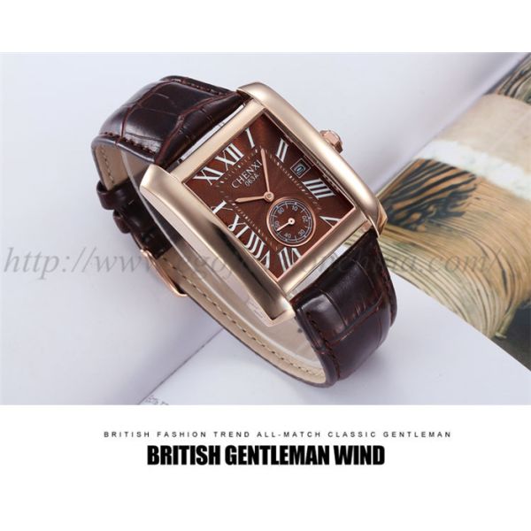 063A Fashion European Hotsale Watches Women Luxury Watch Rose Gold Square Quartz Watch New