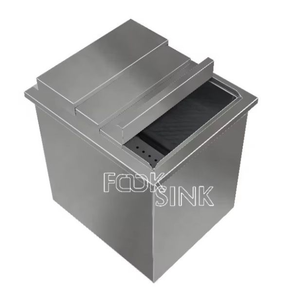 High Quality Insulated Ice Bucket With Brushed Surface 304 Stainless Steel Ice Bin container Customizable Large Capacity Outdoor Camping Ice Bin