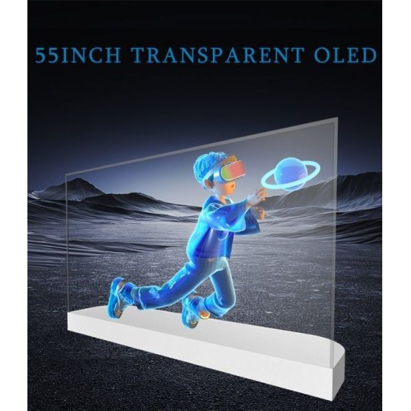 55 Inch Transparent OLED 2K HD Desktop Horizontal Capacitive Touchscreen Transparent OLED Display