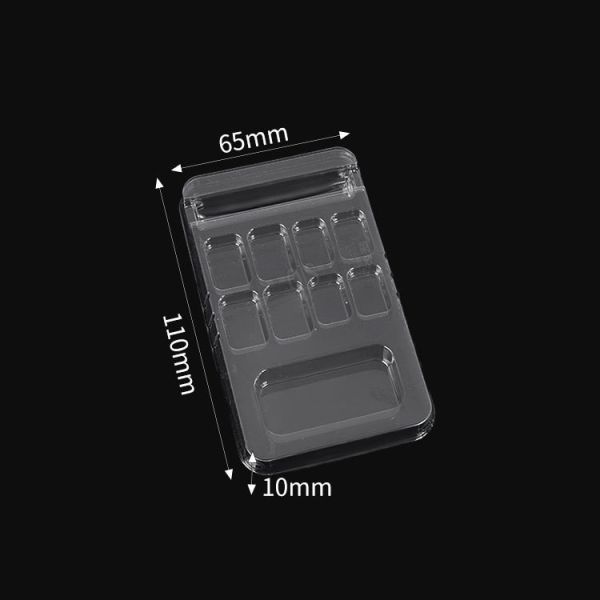 Envases de uñas falsas rectangulares personalizadas en plástico PET Envases de uñas falsas