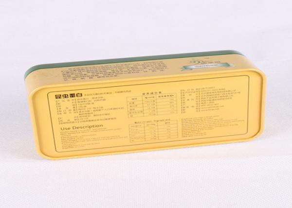 Silver Empty Rectangle Printed Tin Boxes 0.23mm Steel Metal Tinplate Food Packing