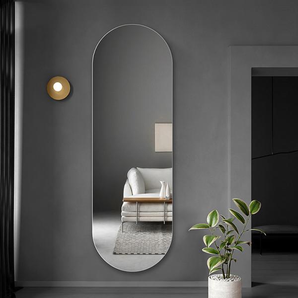 Customized Floor Full Length Mirror 4000K 5000K Full Length Dressing Mirror With LED Big Bulbs