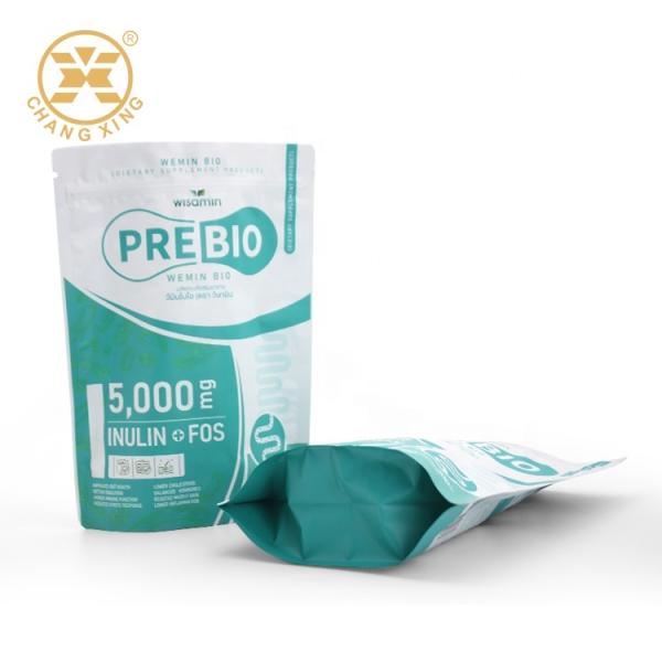 Sacs à soufflet refermables personnalisés imprimés pour aliments en poudre de café