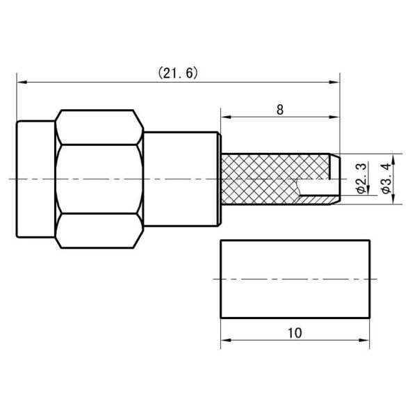 Conector coaxial RF SMA macho para cable SFF-50-2-2