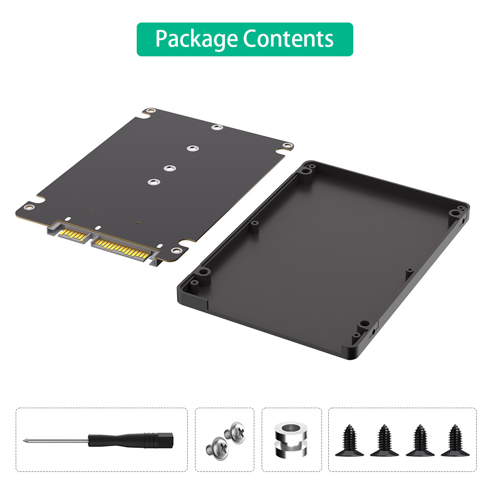 M.2 SSD на 2,5 SATA корпус, B & M Key SATA SSD преобразователь на 2,5 дюймовую SATA 3.0 Карту с 7 мм пластиковым корпусом