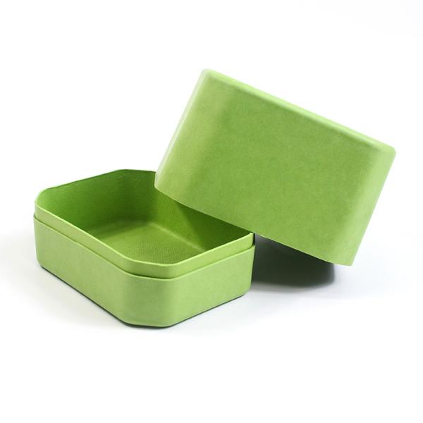 Paper Biodegradable Green Molded Pulp Box With Lid Custom Design For Cosmetics