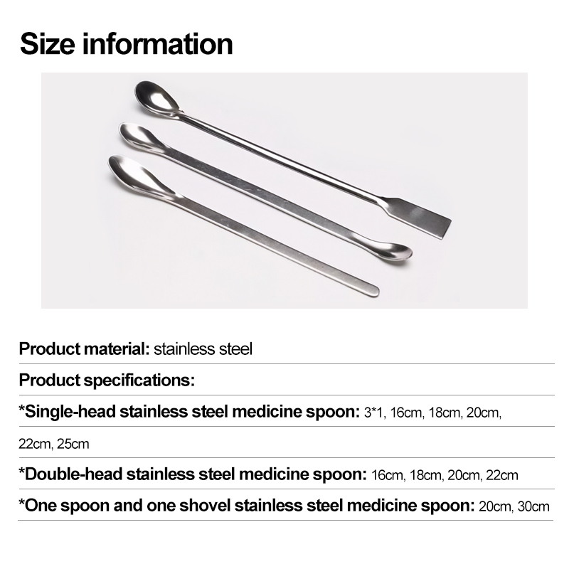 20/30cm Lab Use Stainless Steel Medicinal Spoon Spatula Sampling Spoon Scoop Mixing Spatula for Lab Consumables