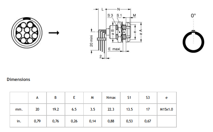 O ângulo direito circular push pull de Lemo ECG 2B 10pin dos conectores M18 fixa o soquete