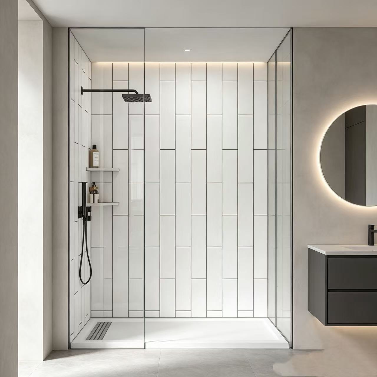 Splashback Solid Surface Wall Panel Bathroom Subway Cladding Waterproof Moisture Resistant