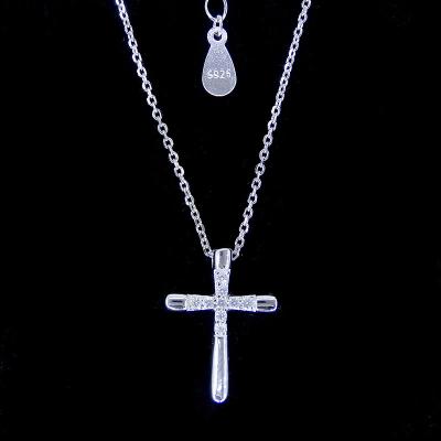 Forme a S925 a colar da cruz da prata esterlina/a cruz do zirconita infinidade da personalidade