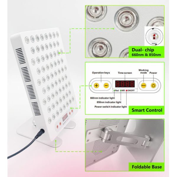 Тихая половинная сторона дома 660nm 850nm терапией красного света тела отсутствие вентилятора