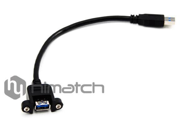 0.2m Length Micro USB Female To Female Extension Cable For Wall Plate