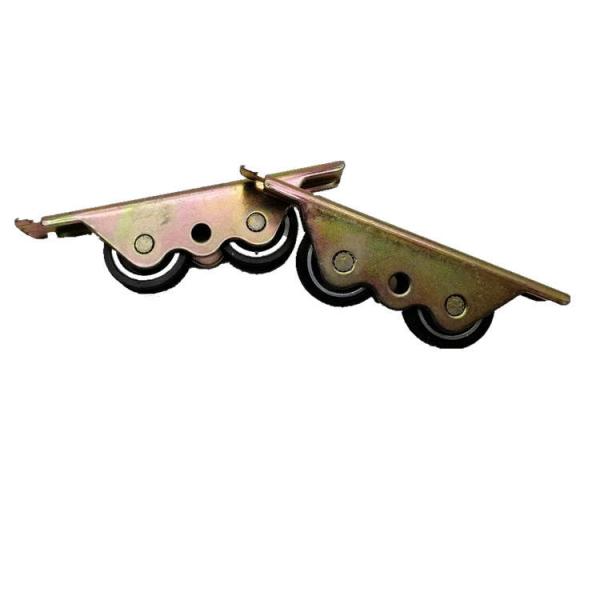 Carretillas Durable Steel Sliding Door Wheels with Iron Housing and Double Nylon Wheels