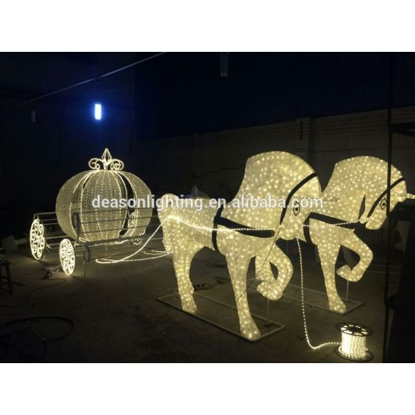 Led christmas horse carriage cinderella carriage