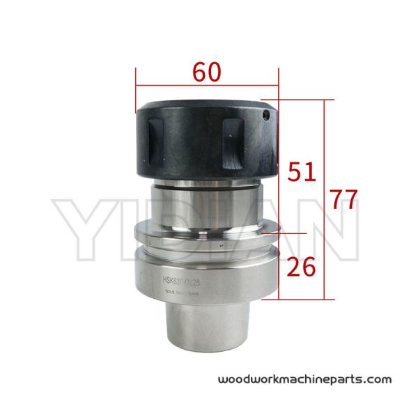 Tool Holder Chuck HSK63F-EOC25/SYOZ25-80 Collet Chuck Replacement for 4-014-12-0100 4014120100