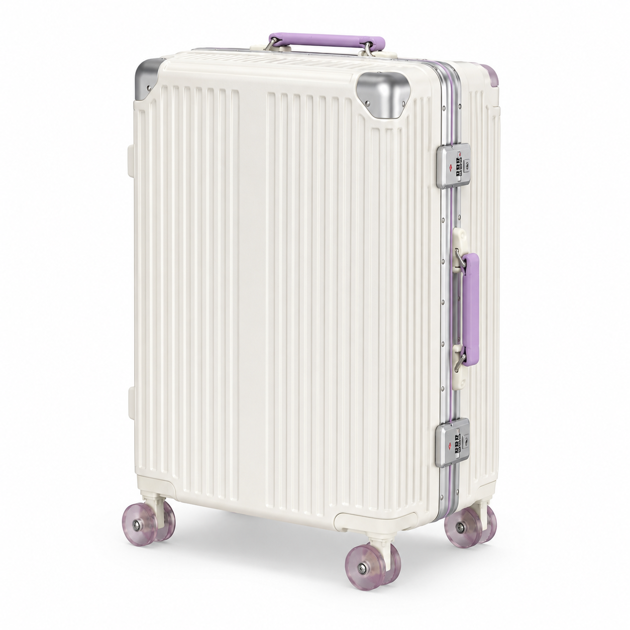 5-Wheel Wide-Handle Crystal Spinner Suitcase