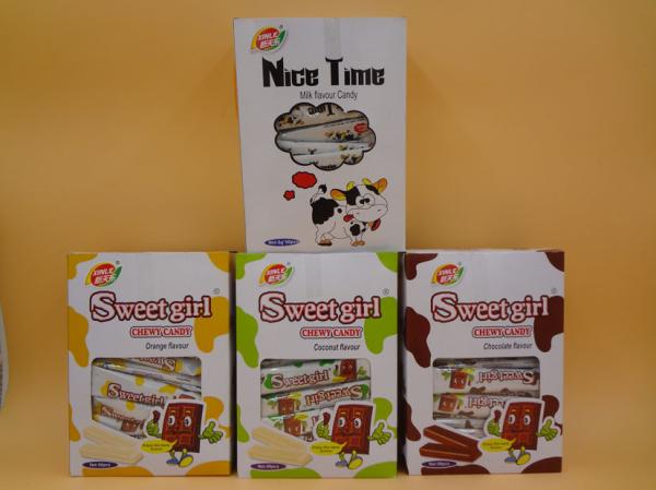 Fashional classificou doces em borracha do leite do fruto/doces macios Rich In Milk Chocolate Flavor