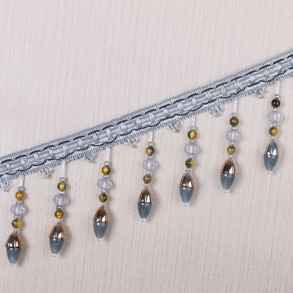 Handmade fashionable chain beads lace tassels fringes for curtain/sofa/pillow decoration